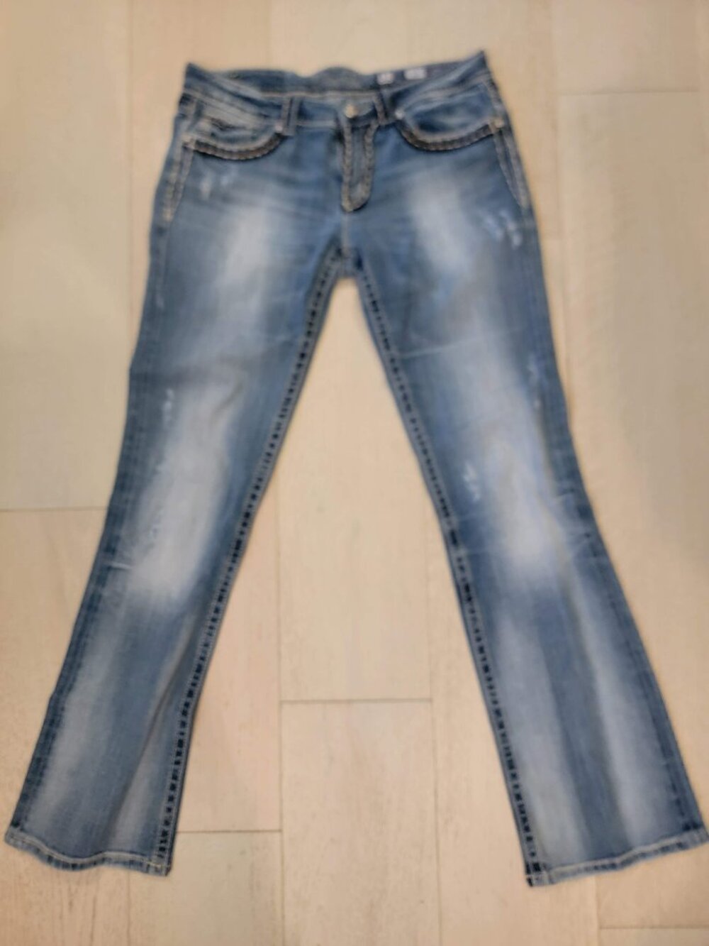 Miss Me Women’s Bootcut Jeans Size 31 Distressed Faded Y2K Western Denim